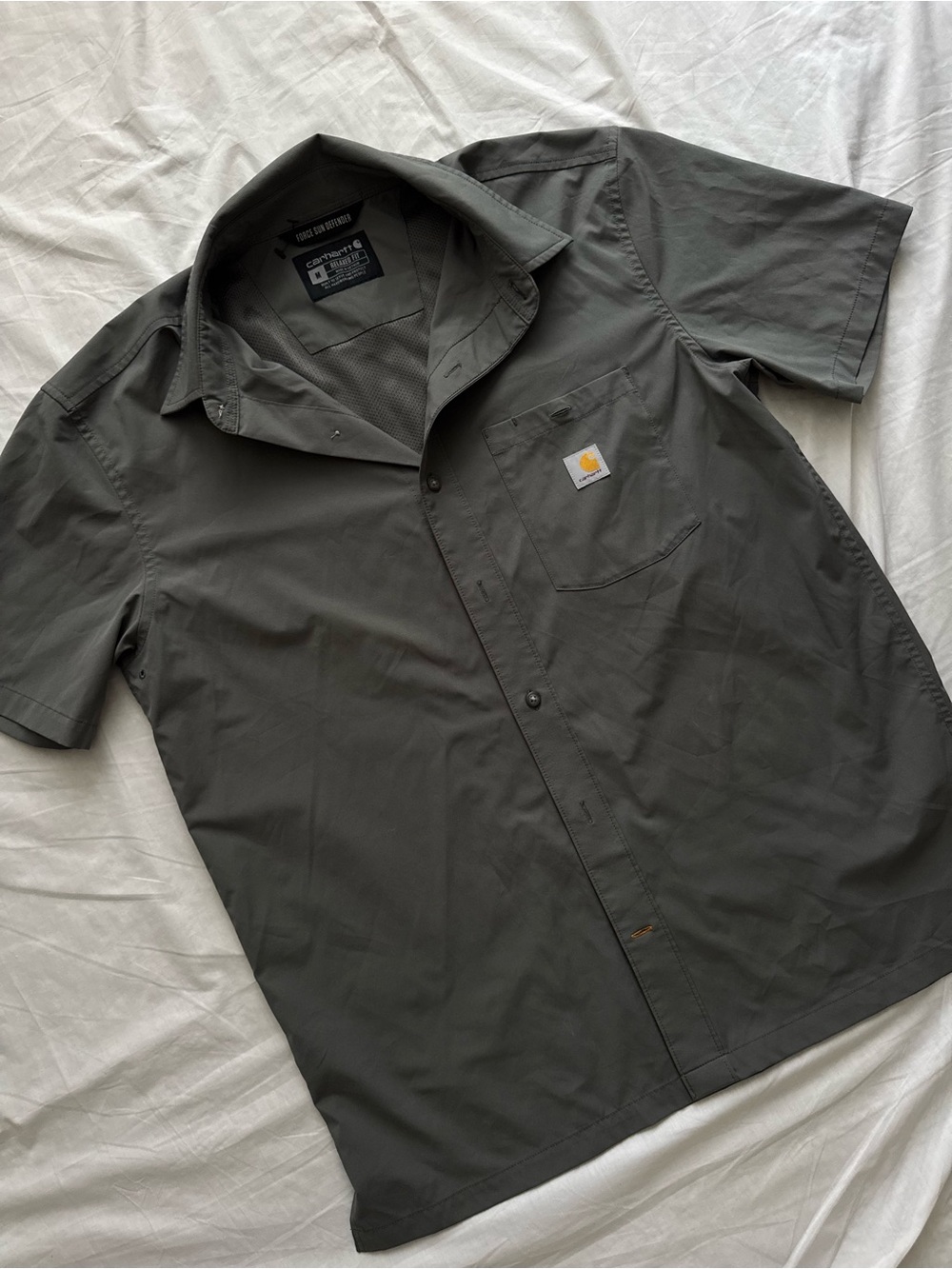 Carhartt Force Sun Defender Men’s M Relaxed Fit Short Sleeve Work Shirt Gray